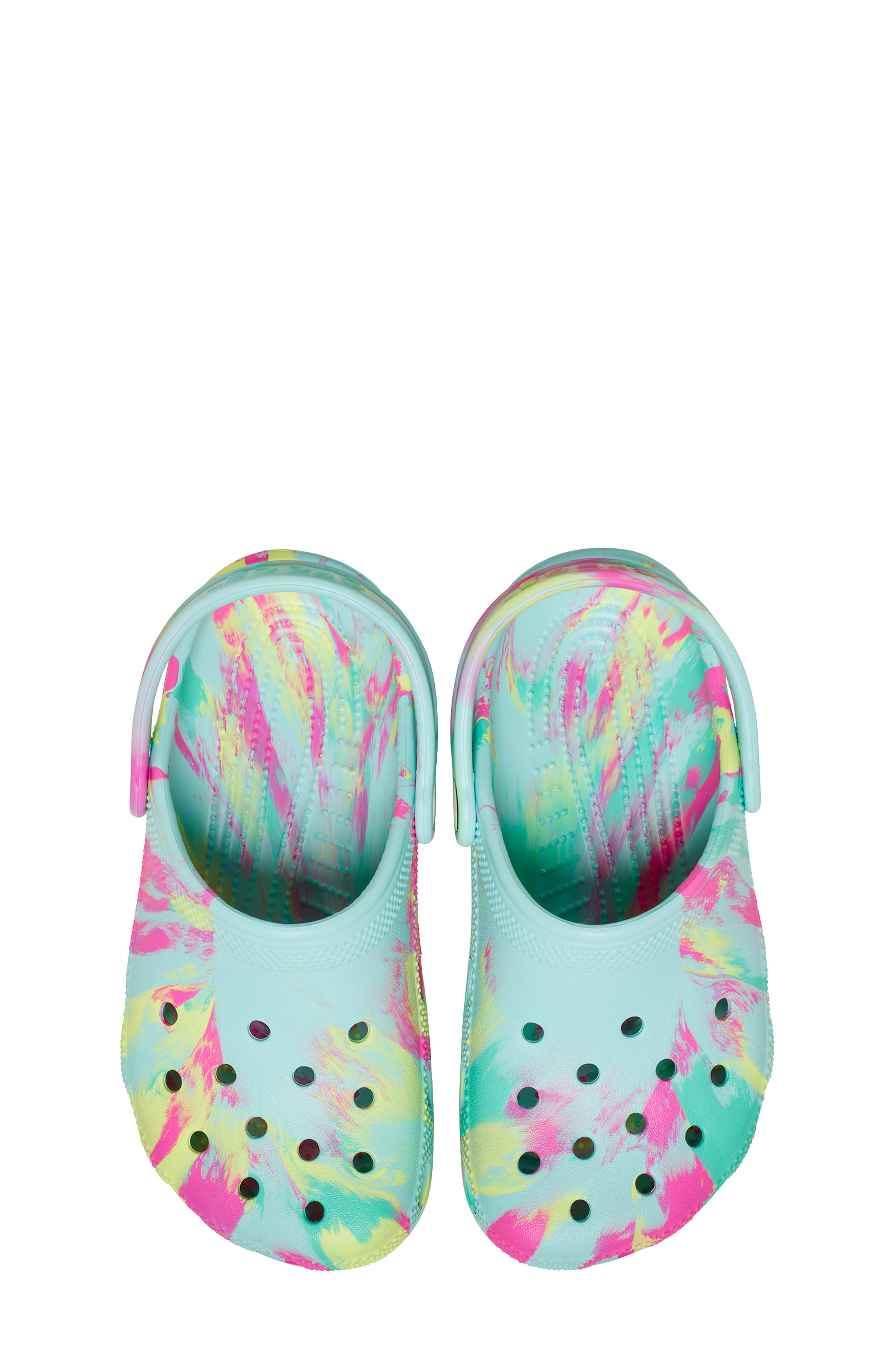 CROCS Kids' Classic Marbled Clog, Alternate, color, Aquamarine Multi