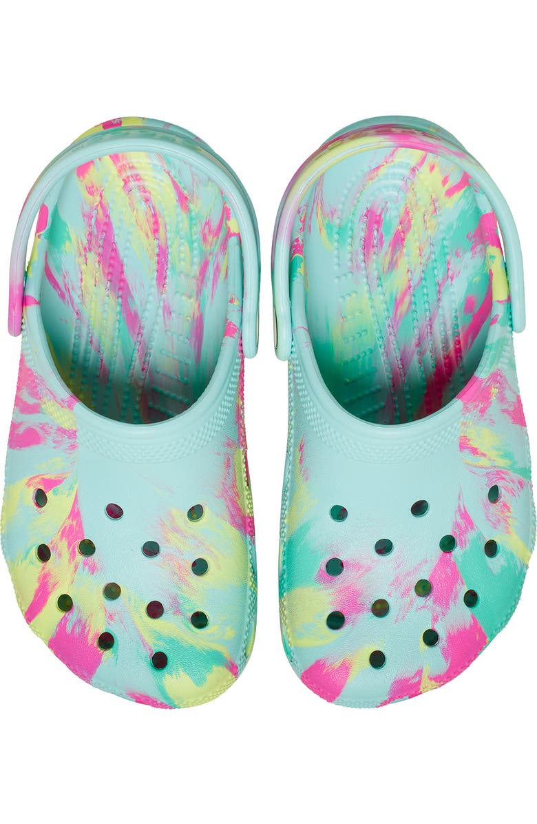 CROCS Kids' Classic Marbled Clog, Alternate, color, Aquamarine Multi
