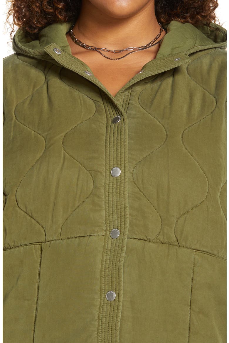 Quilted Hooded Jacket, Alternate, color, SWEET PEA OLIVE