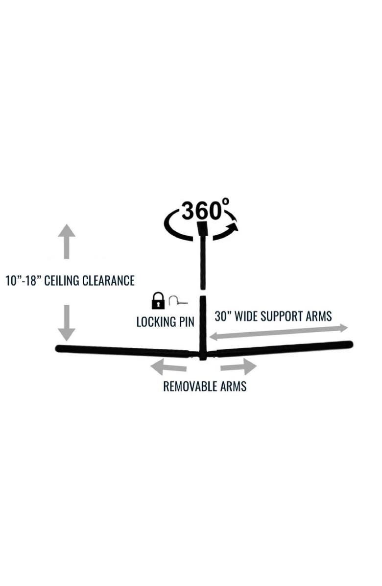 StoreYour Hi-Port 2 -Ladder Adjustable Ceiling Storage Rack -Double -Holds 150 lbs, Alternate, color, Black