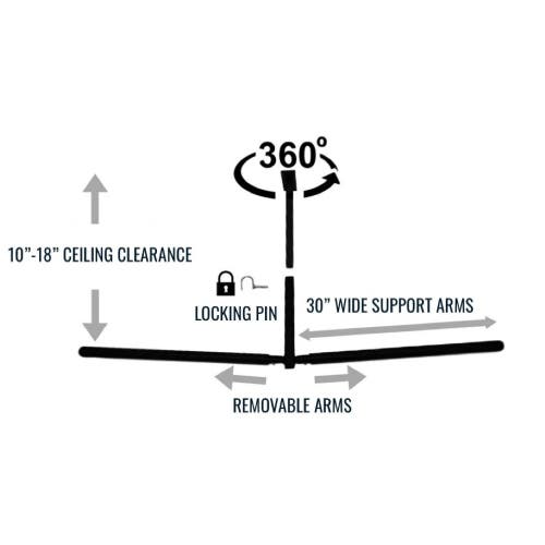 Storeyour Hi-port 2 -ladder Adjustable Ceiling Storage Rack -double -holds 150 Lbs In Black