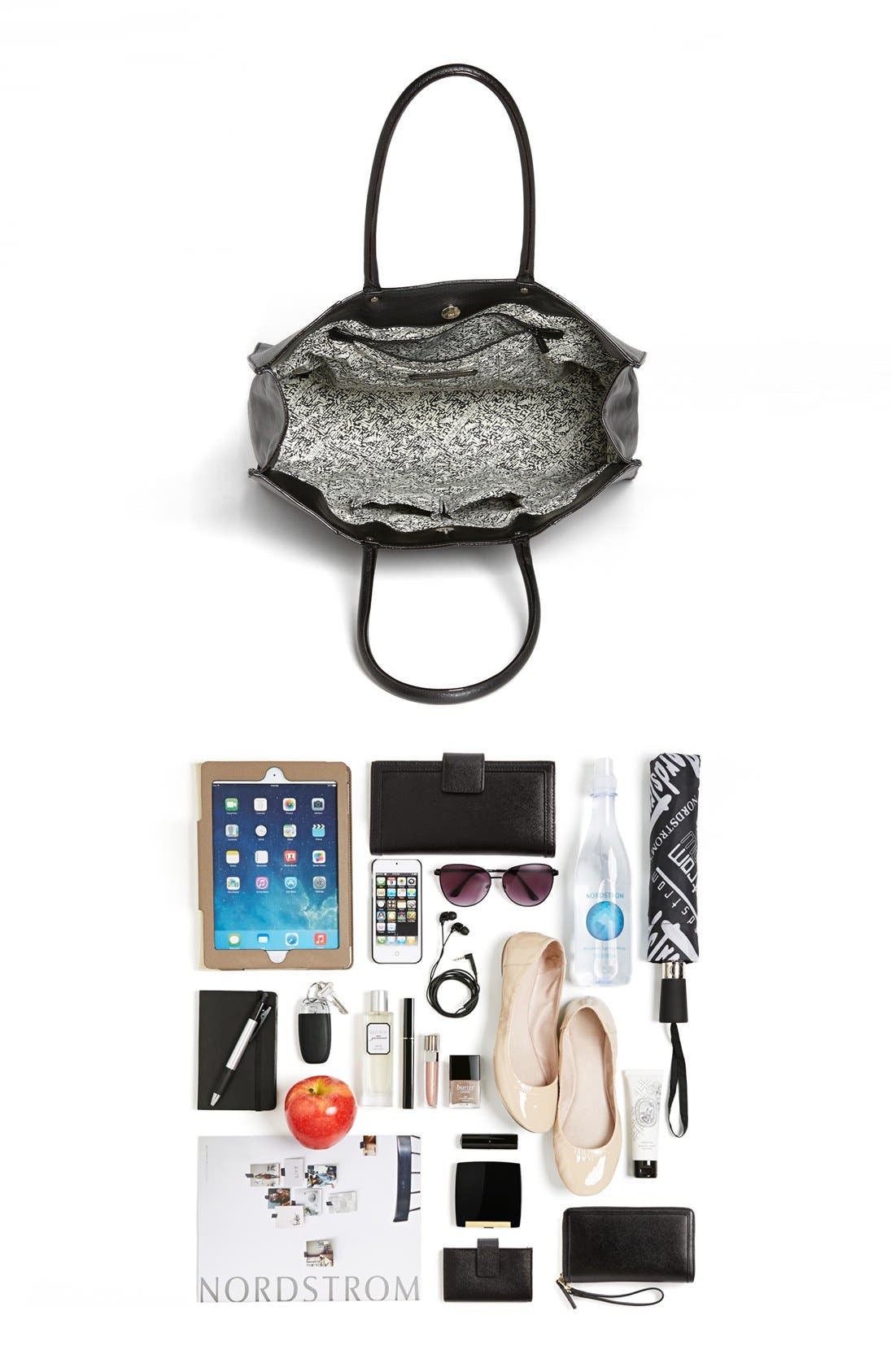 'Large MAB' Tote, Alternate, color, BLACK/ GOLD