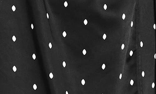 City Chic Amira Spot Long Sleeve Satin Wrap Minidress In Windswept Spot