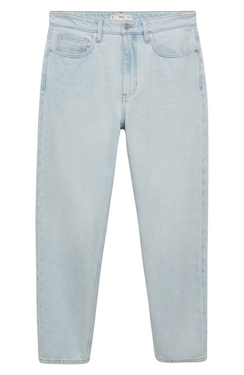Mango Crop Tapered Jeans In Bleach Blue