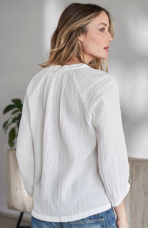 Ocean + Main Ocean+main Gauze Top In White