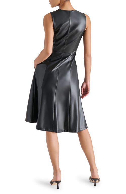 Steve Madden Bridgette Faux Leather Dress In Black