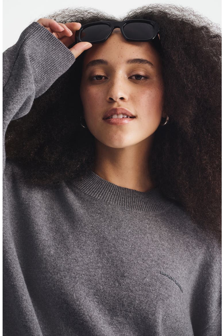 Logo Crewneck Sweater, Alternate, color, DARK GREY MELANGE