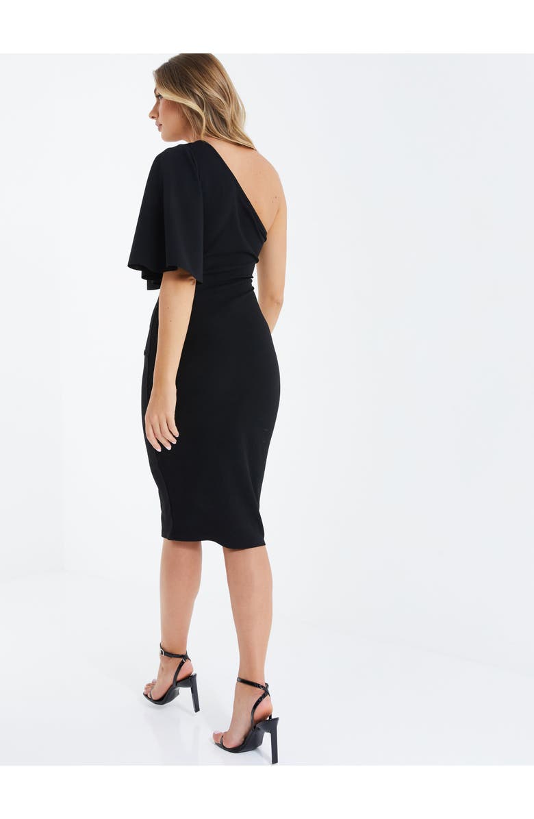 QUIZ Scuba Crepe One-Shoulder Midi Dress, Alternate, color, 
