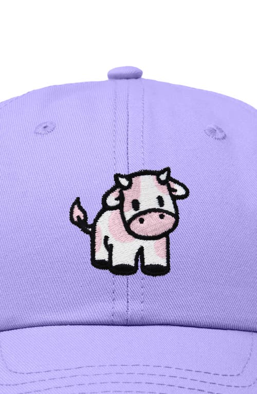 Dalix Strawberry Cow Embroidered Cap In Lavender