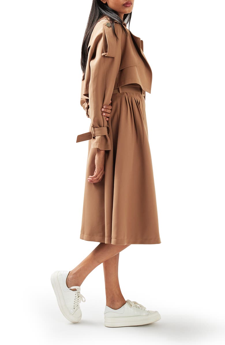 Belle & Bloom Manhattan Crop Trench Coat, Alternate, color, Camel
