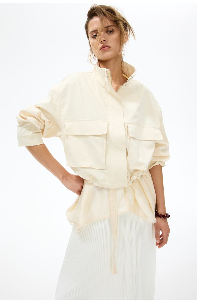 H&M Plissé Skirt, Alternate, color, Ivory
