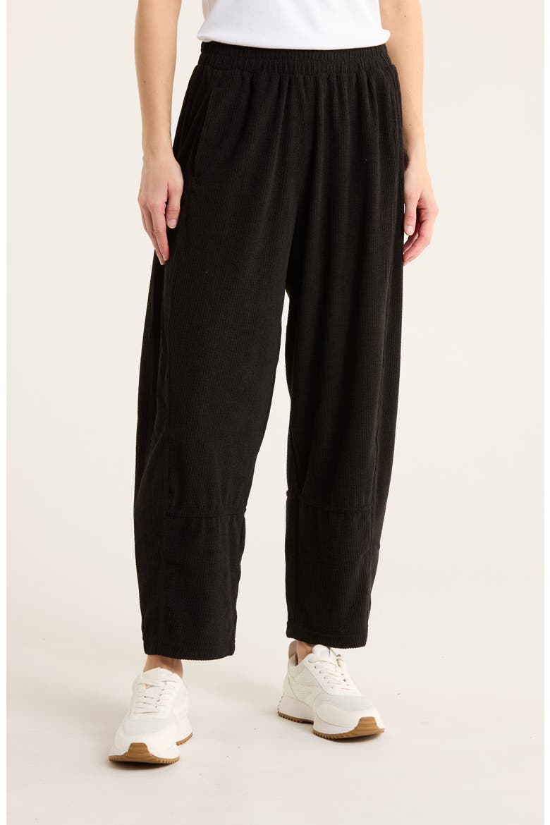 Barrel Leg Corduroy Pants, Main, color, BLACK
