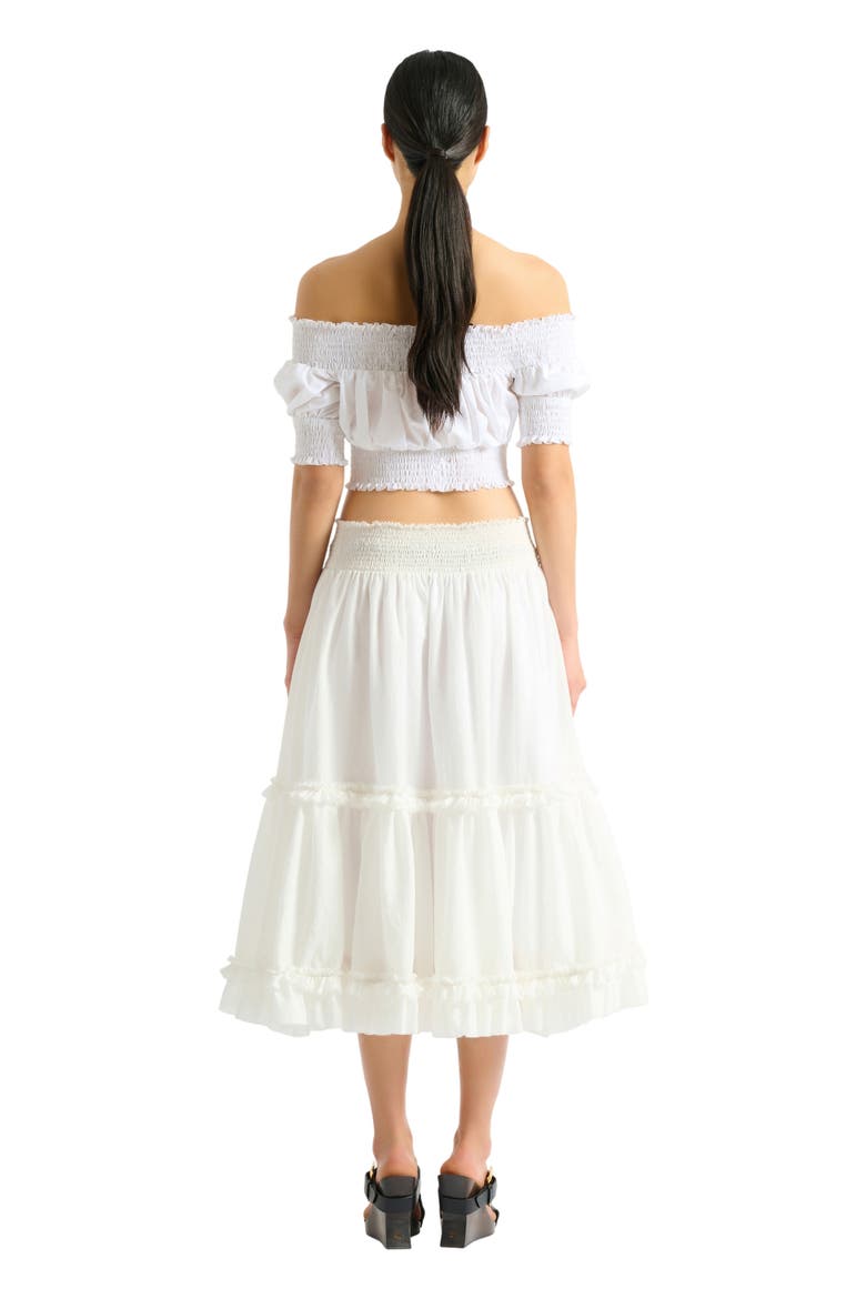 Poplin off-the-shoulder top, Alternate, color, white