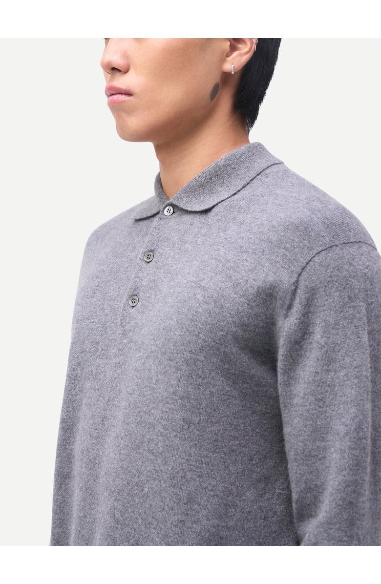Gobi Cashmere Timeless Cashmere Polo Sweater, Alternate, color, Dim Gray