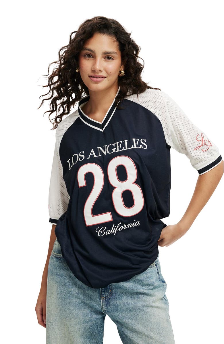 Cotton On Oversized V Neck Raglan Jersey, Main, color,