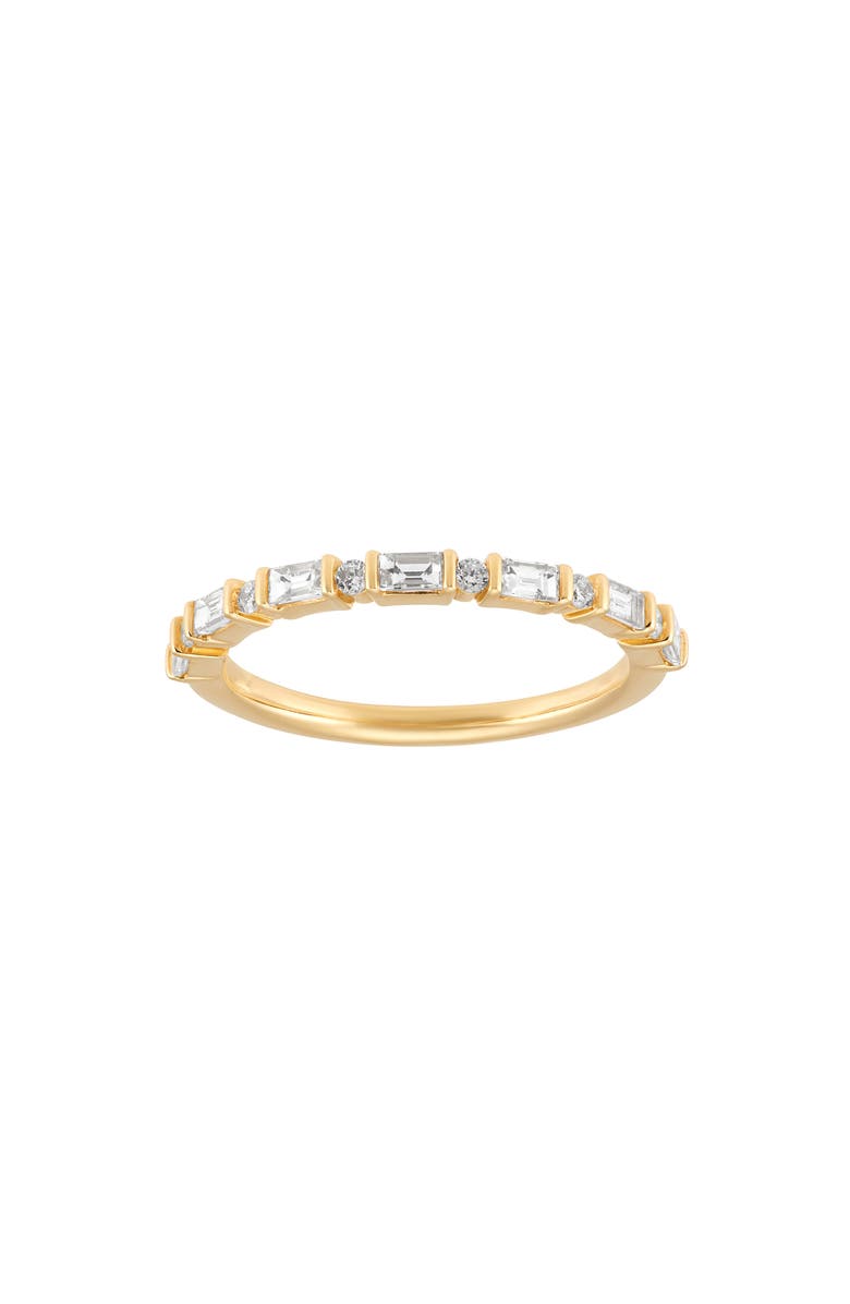 Frankie & Zoe Alternating Round & Emerald Cut Diamond Band Ring, Alternate, color, Yellow Gold
