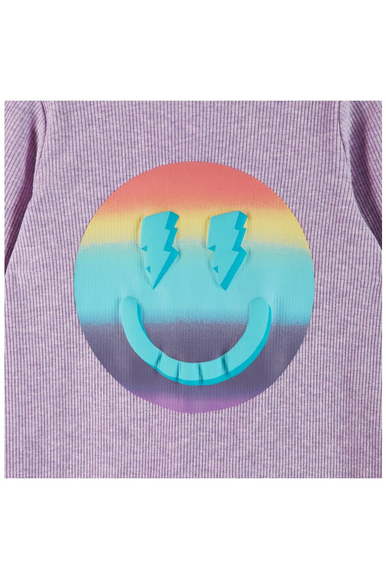SMILEY® Romper & Headband Set, Alternate, color, PURPLE SMILEY