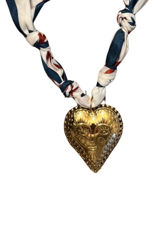 Macrae & Co . Sun Heart Charm Scarf Necklace