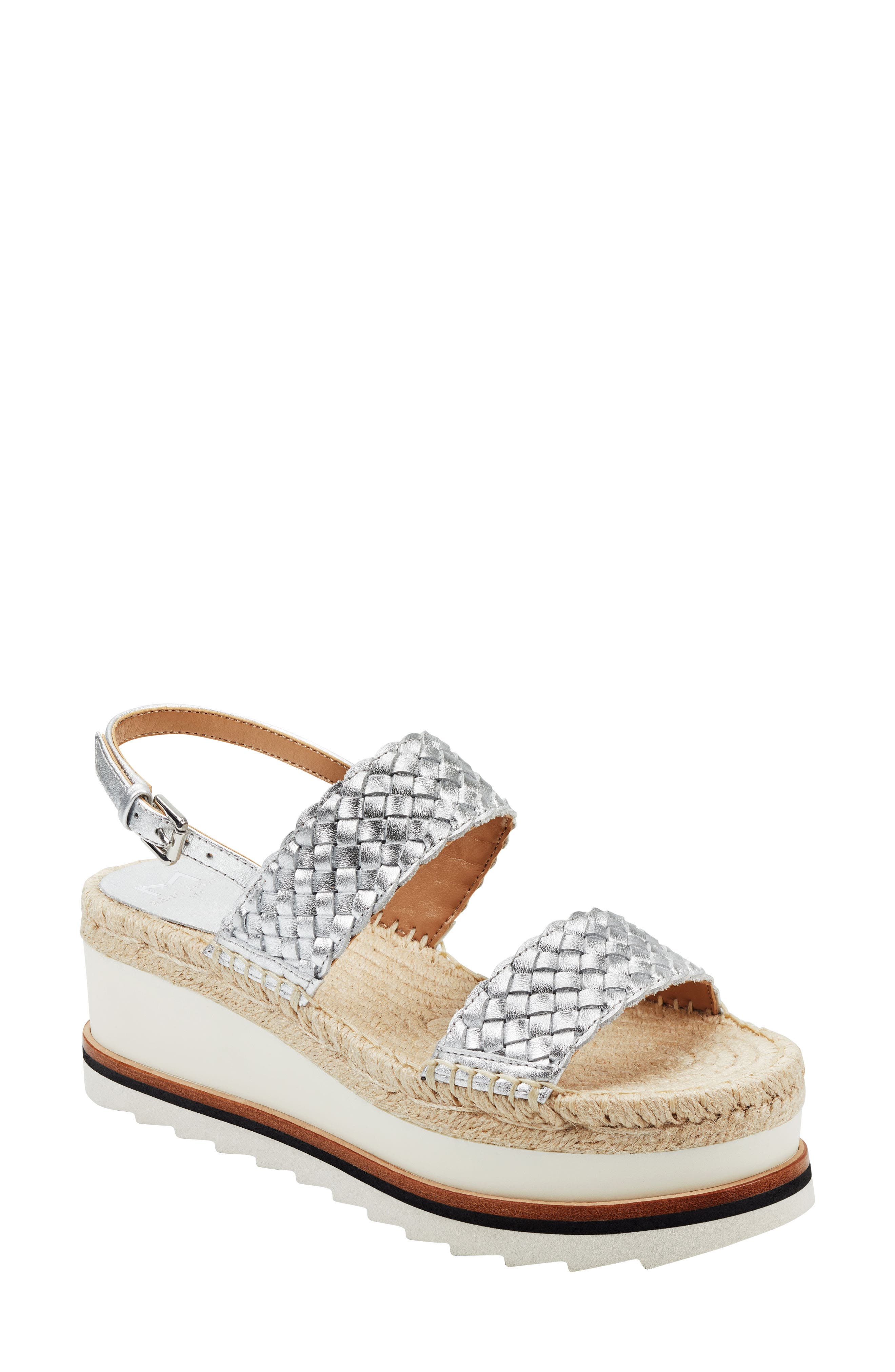 Marc Fisher LTD. Gabli Slingback Sandal, Main, color, SILVER LEATHER
