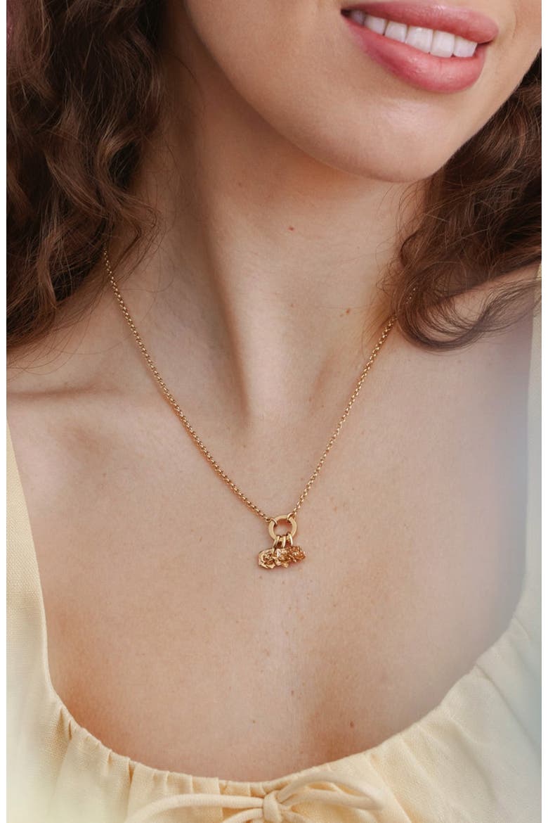 Birth Flower Charm, Alternate, color, November - Gold Vermeil