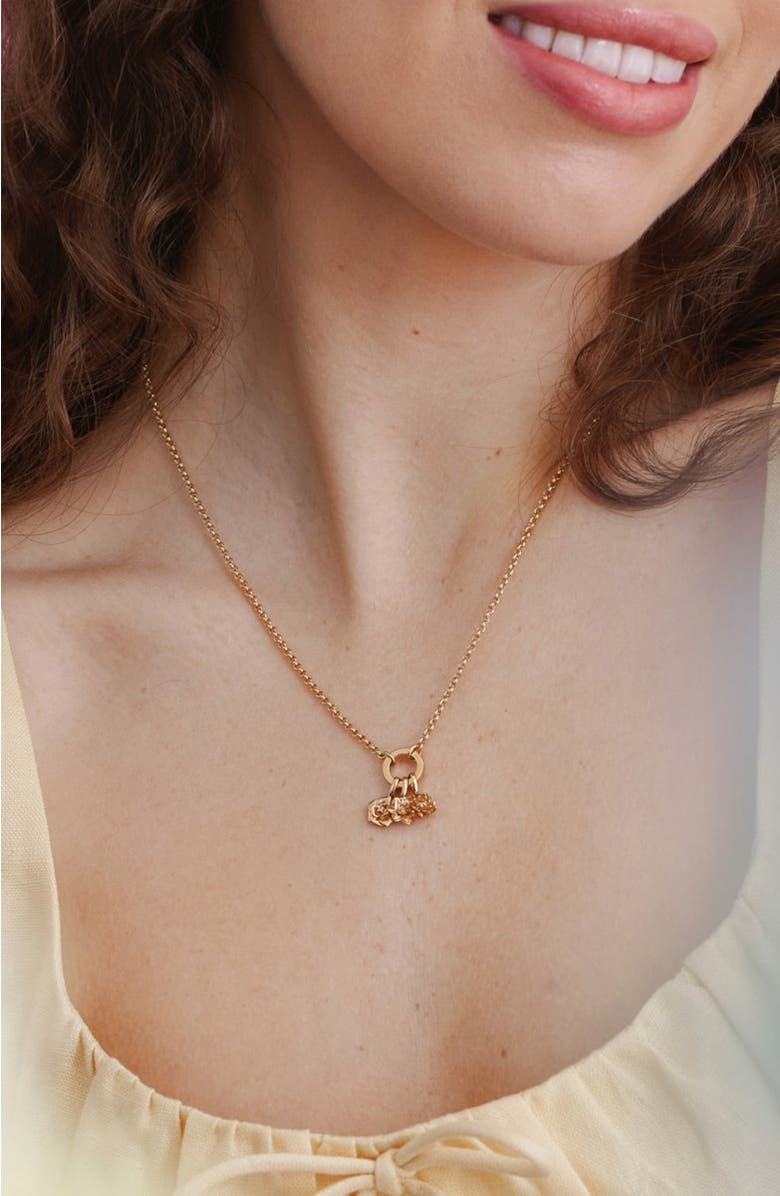 MADE BY MARY November Birth Flower Charm, Alternate, color, Gold Vermeil