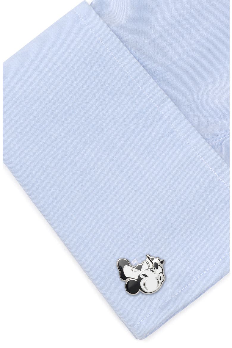 x Disney 'Steamboat Willie' Cuff Links, Alternate, color, SILVER