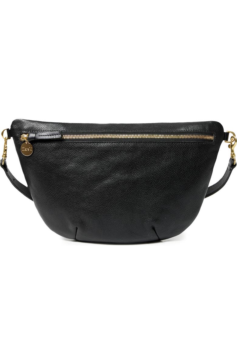 Clare V. Grande Petit Caviar Leather Belt Bag, Main, color, Black