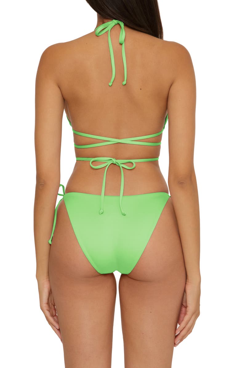 Becca Color Code Wraparound Triangle Bikini Top, Alternate, color, Green
