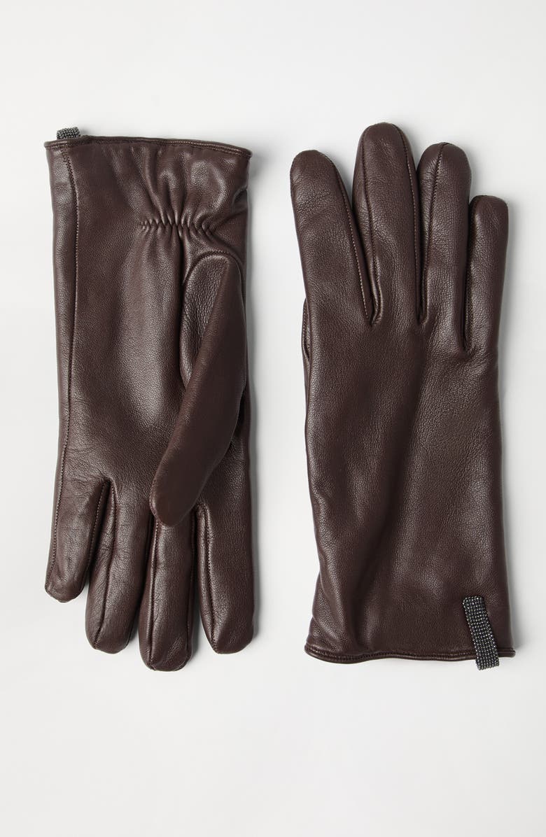 Brunello Cucinelli Nappa leather gloves, Alternate, color, 
