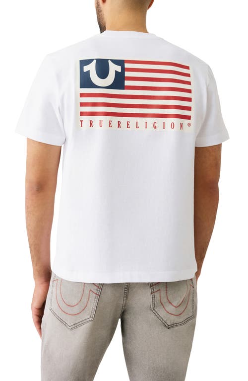 True Religion Standard Fit Flag Graphic T-shirt In White