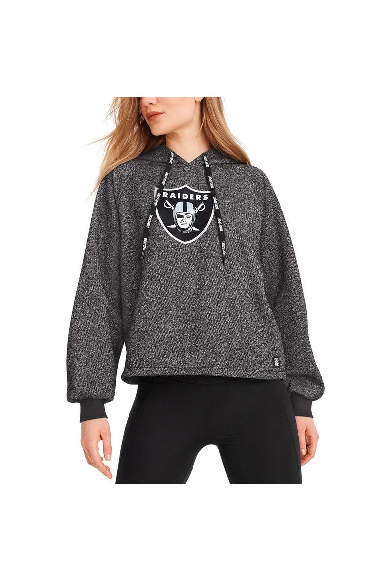 Women's DKNY Sport Black Las Vegas Raiders Debbie Dolman Raglan Pullover Hoodie, Main, color, Black
