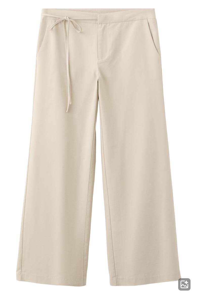 Bow Wide Leg Pants, Alternate, color, BEIGE