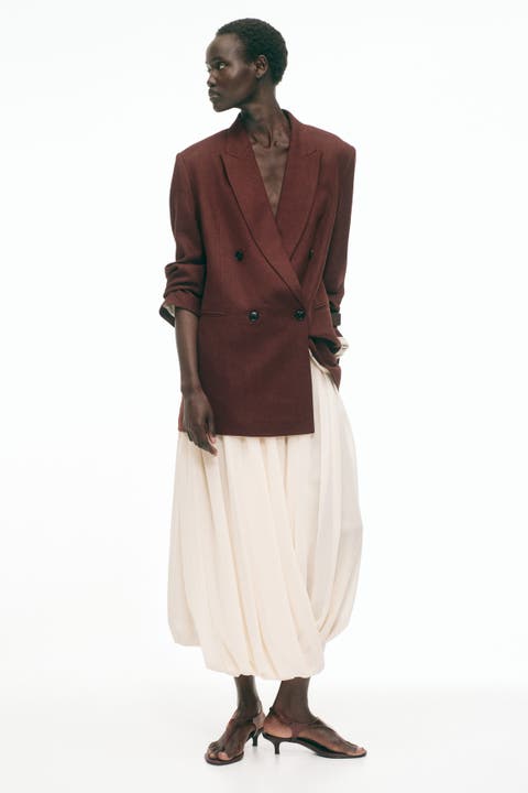 Linen-blend blazer
