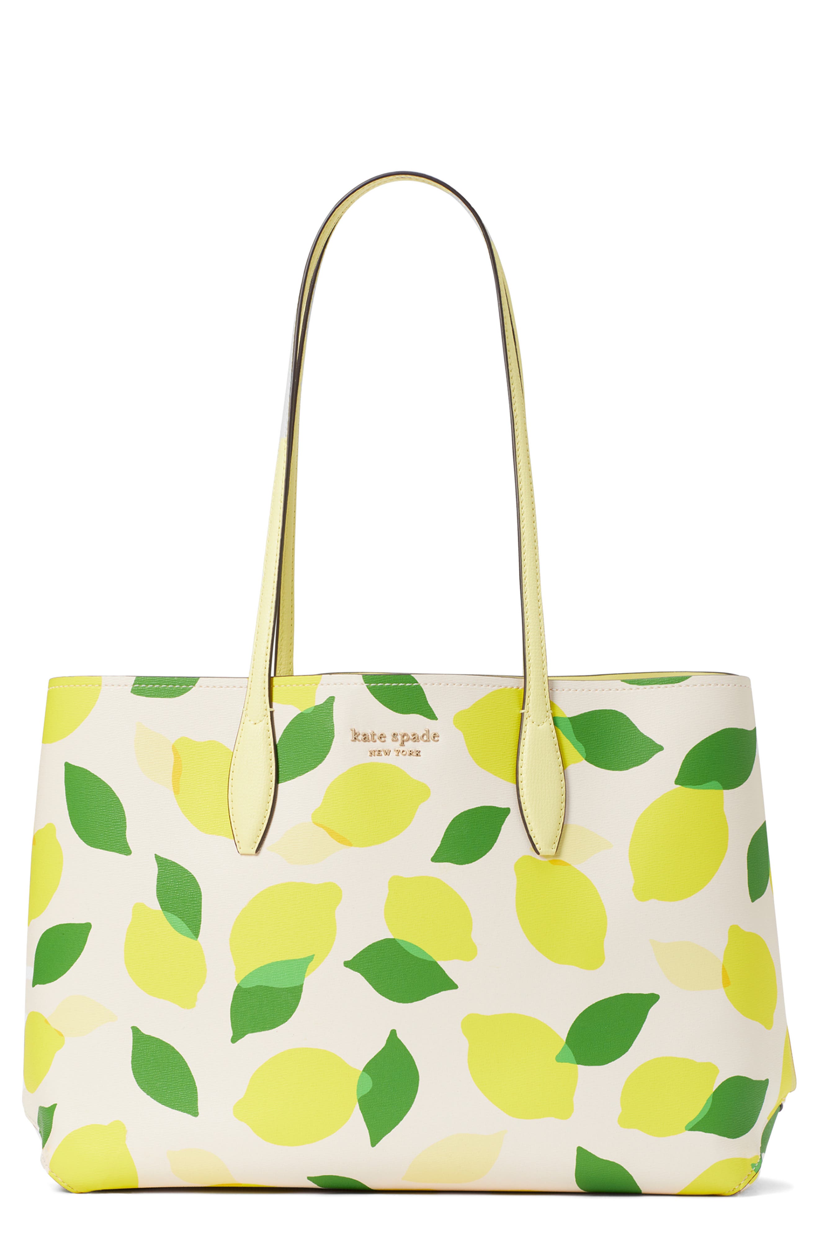 Kate Spade New York all day lemon toss print tote, Main, color, 