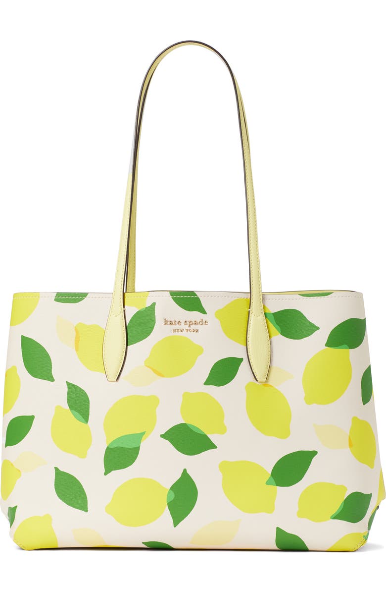 Kate Spade New York all day lemon toss print tote, Main, color,