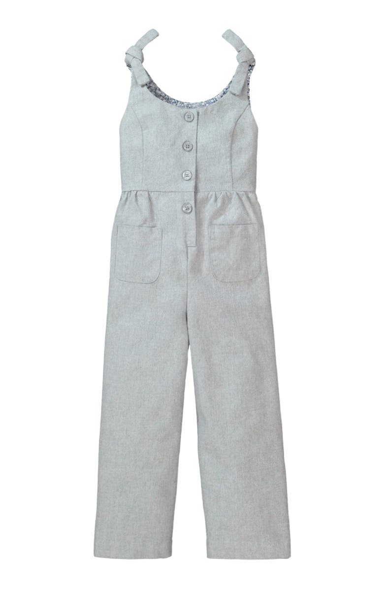 Hope & Henry Baby Girls' Knot Tie Button Front Jumpsuit, Infant, Main, color, 