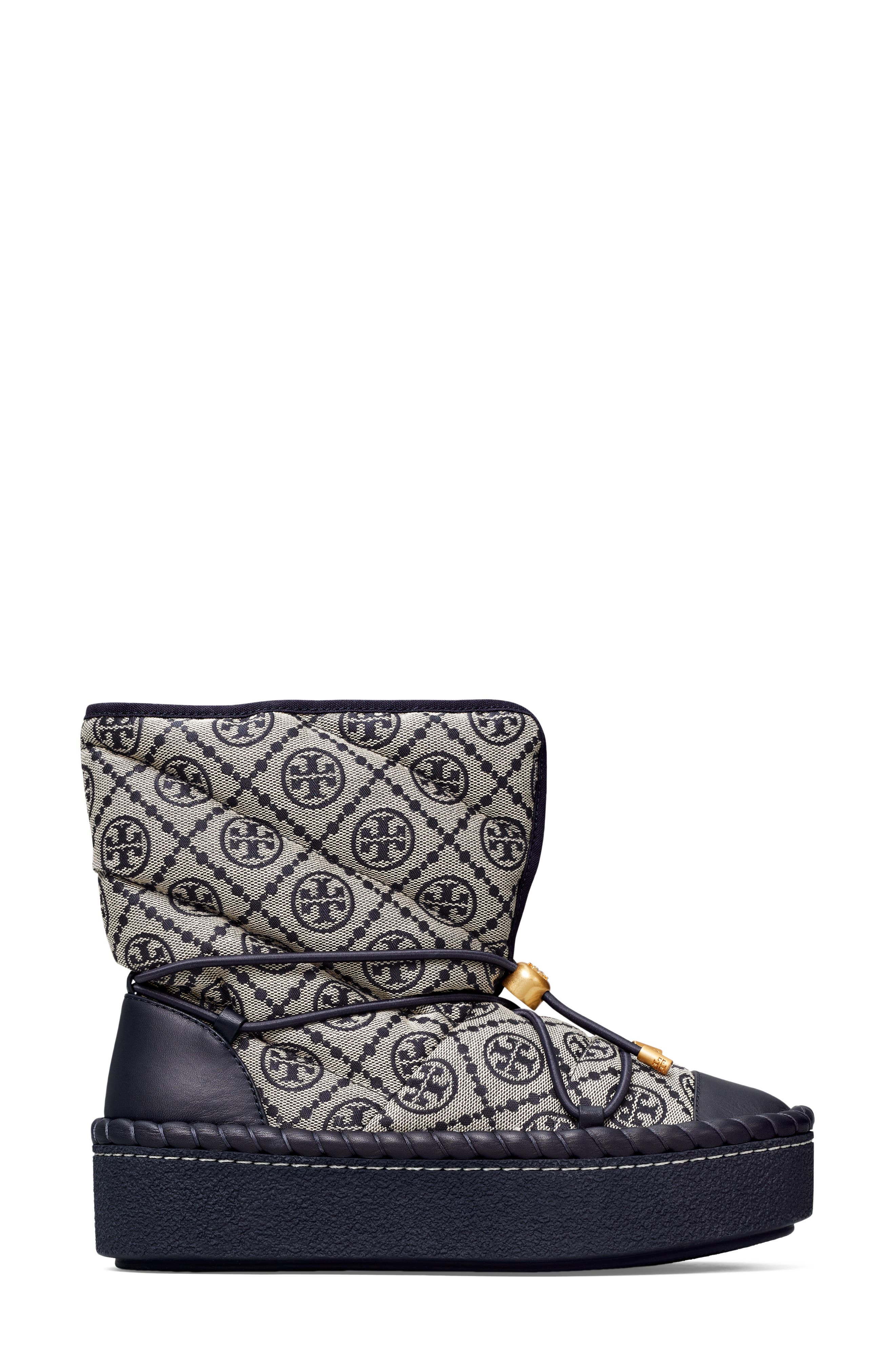 T Monogram Bootie, Alternate, color, NAVY LOGO PERFECT NAVY