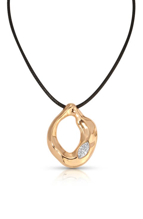 Molten Cubic Zirconia Cord Necklace