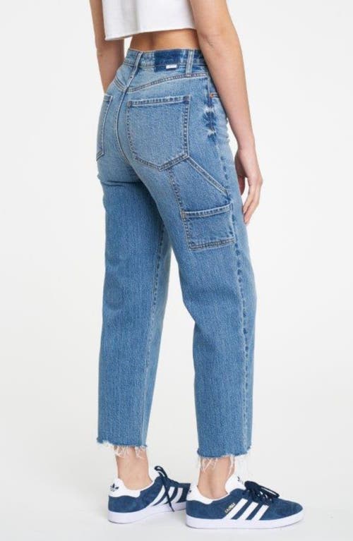 Daze Sun Utility Raw Hem Crop Straight Leg Jeans In Shut Down