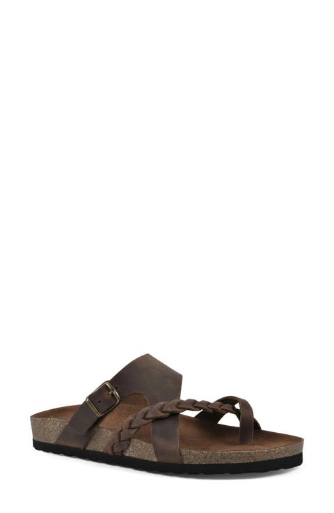 Braided Strappy Slide Sandal (Women)