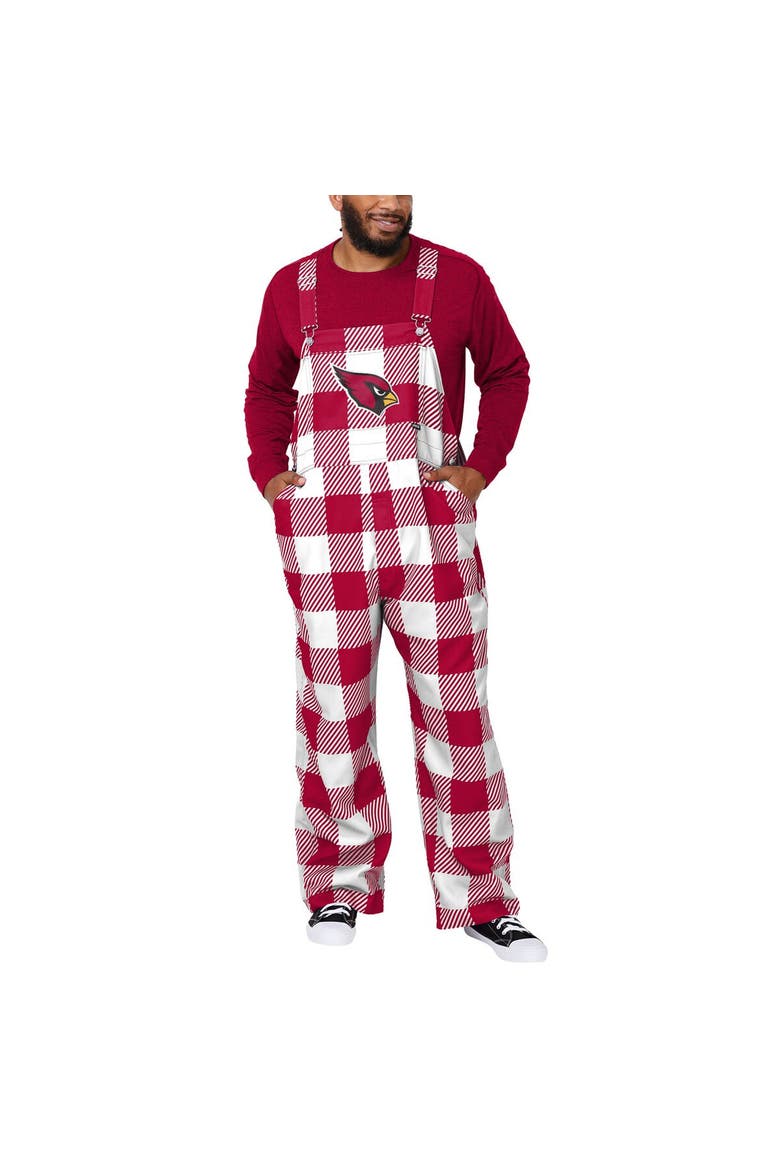 Men's FOCO  Cardinal Arizona Cardinals Big Logo Plaid Overalls, Main, color, Cardinal