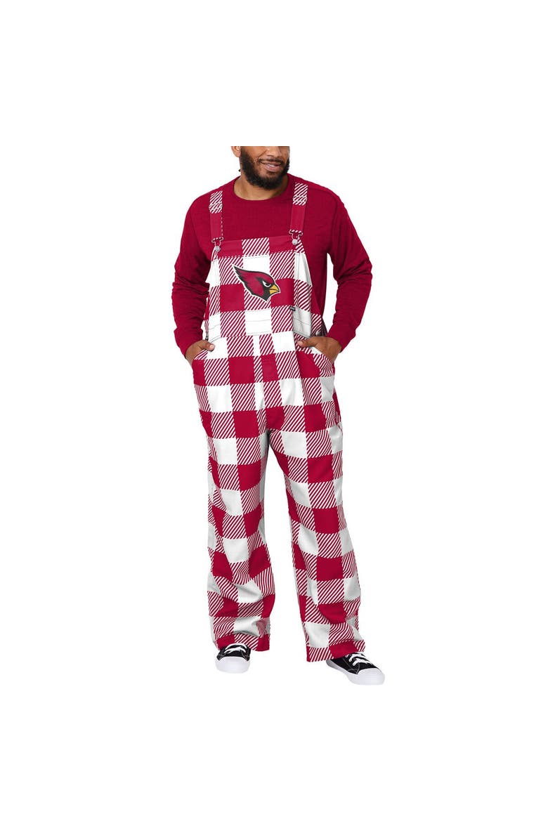 FOCO Men's FOCO  Cardinal Arizona Cardinals Big Logo Plaid Overalls, Main, color, 