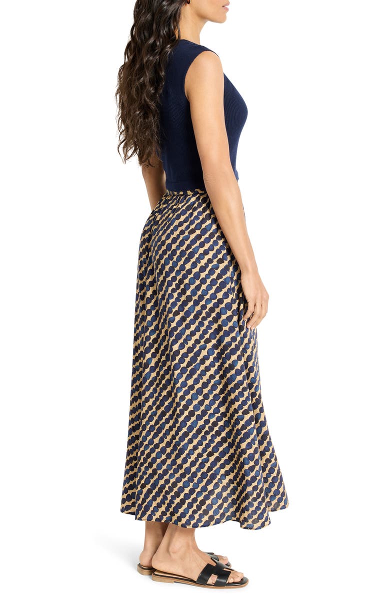 NIC+ZOE Pebble Dream Mixed Media Cotton Blend Dress, Alternate, color, Indigo Multi