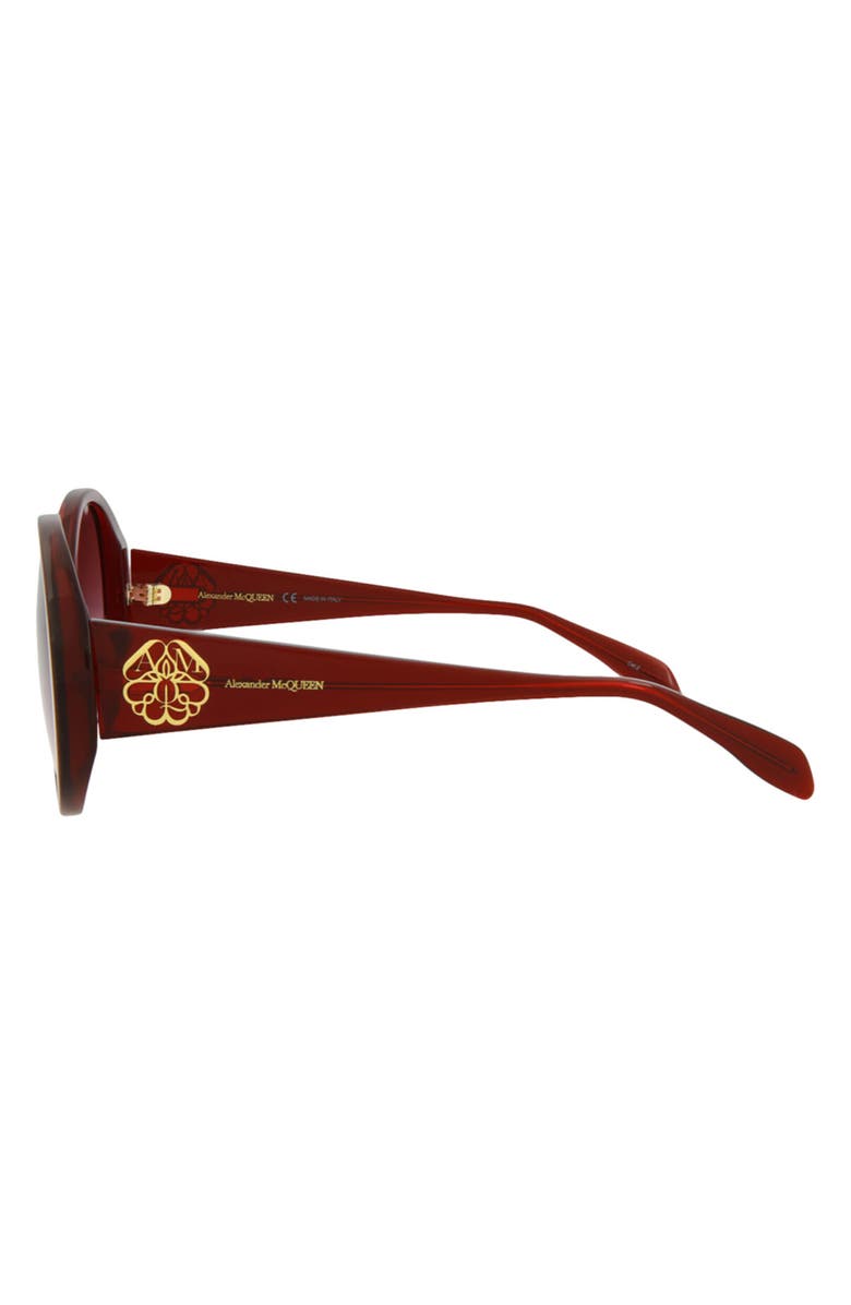 McQueen 57mm Oval Sunglasses, Alternate, color, Burgundy Red