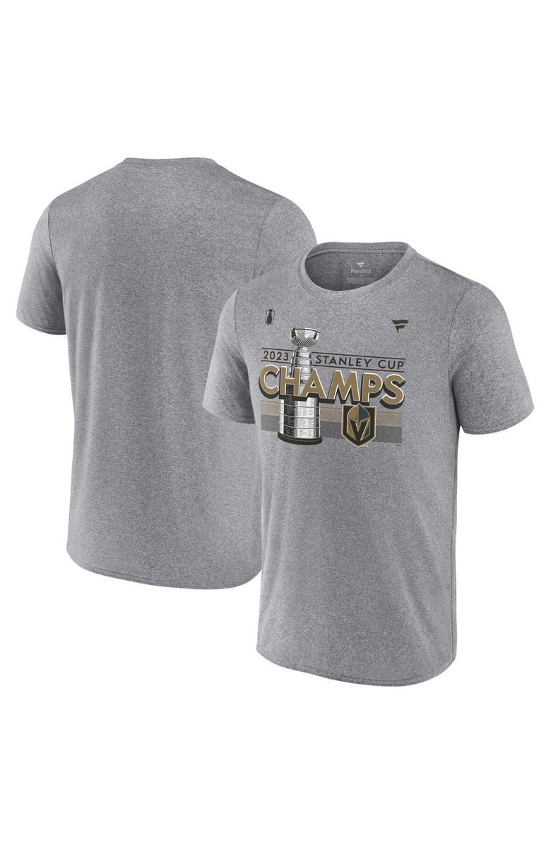 FANATICS Men's Fanatics Branded  Heather Gray Vegas Golden Knights 2023 Stanley Cup Champions Locker Room Performance T-Shirt, Main, color, 