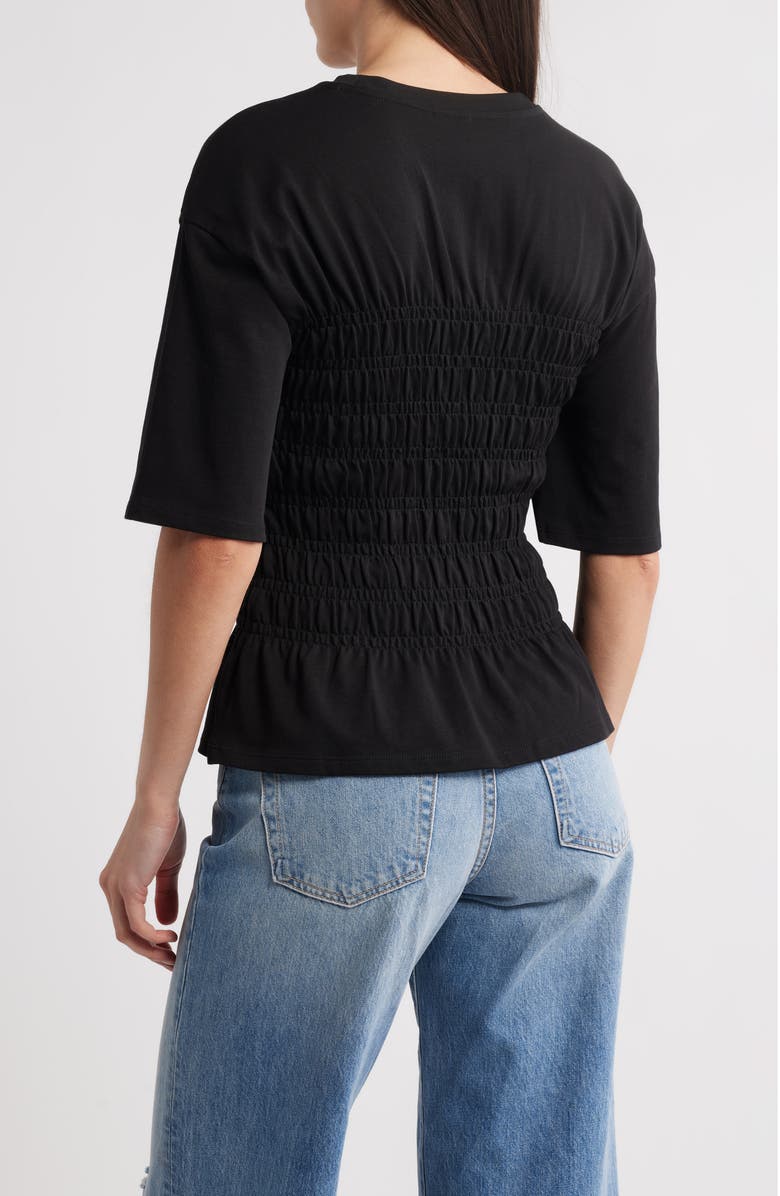 & Other Stories Smocked Top, Alternate, color, Black Dark