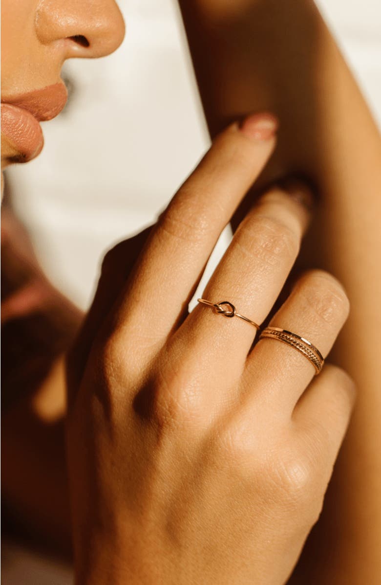 MADE BY MARY Knot Ring, Alternate, color, Gold Filled