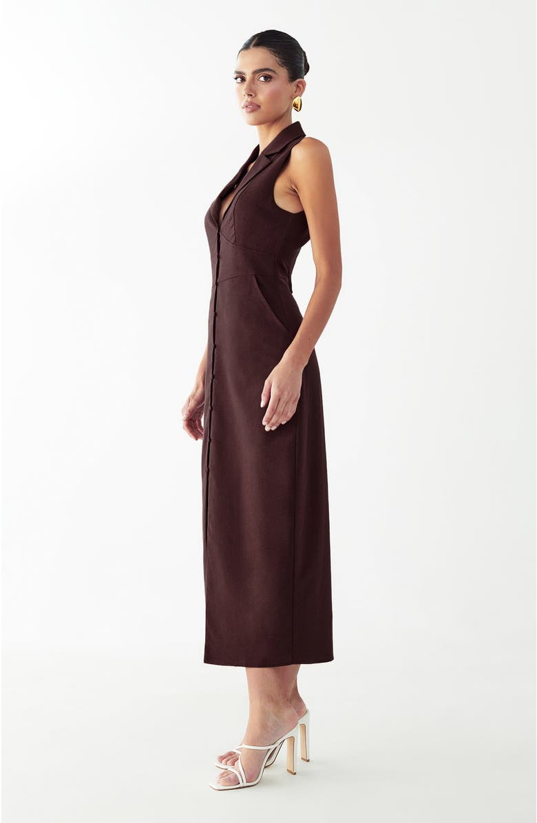 WILLA Barossa Midi Dress, Alternate, color, Chocolate