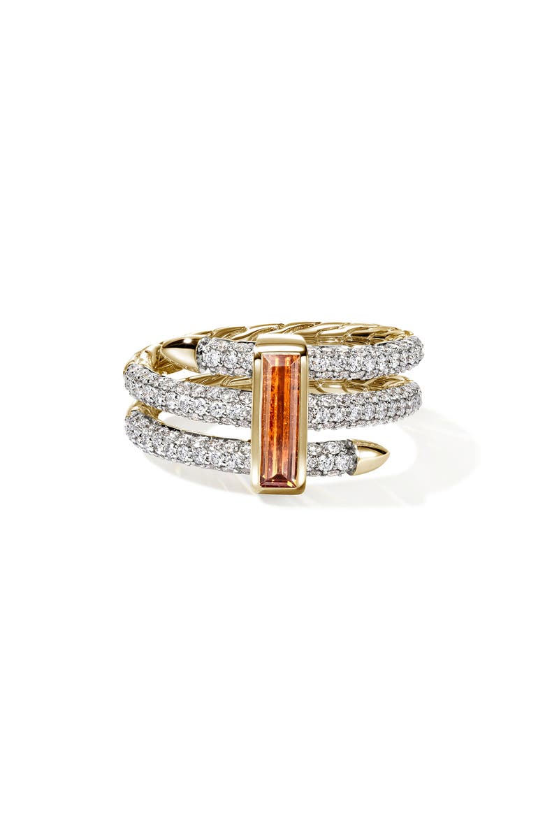 Artisan Series 18k Gold Diamond & Garnet Spear Ring, Main, color, 18K YELLOW GOLD