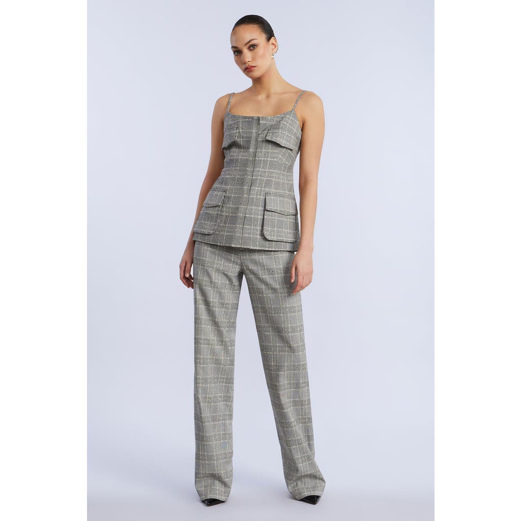 Bcbg Glen Plaid Vest In Gray